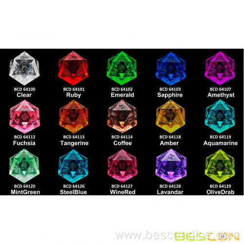 Bescon Crystal Clear (Unpainted) Sharp Edge DND Dice Set of 7, Razor Edged Polyhedral D&D Dice Set for Role Playing Games